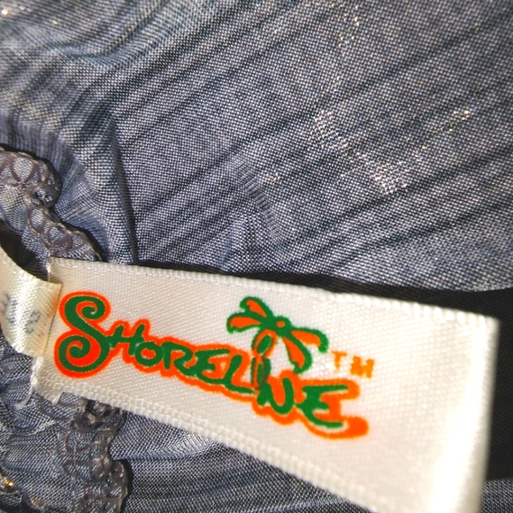 Shoreline Black Grey n Gold Accent Maxi Dress One Size Plus - Picture 3 of 6